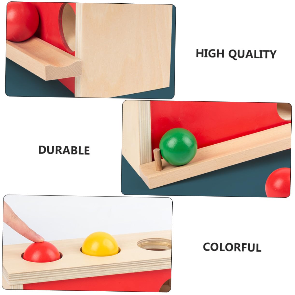 Juguete de Pelota de Prensa para Niños 1 Set de Madera Rojo
