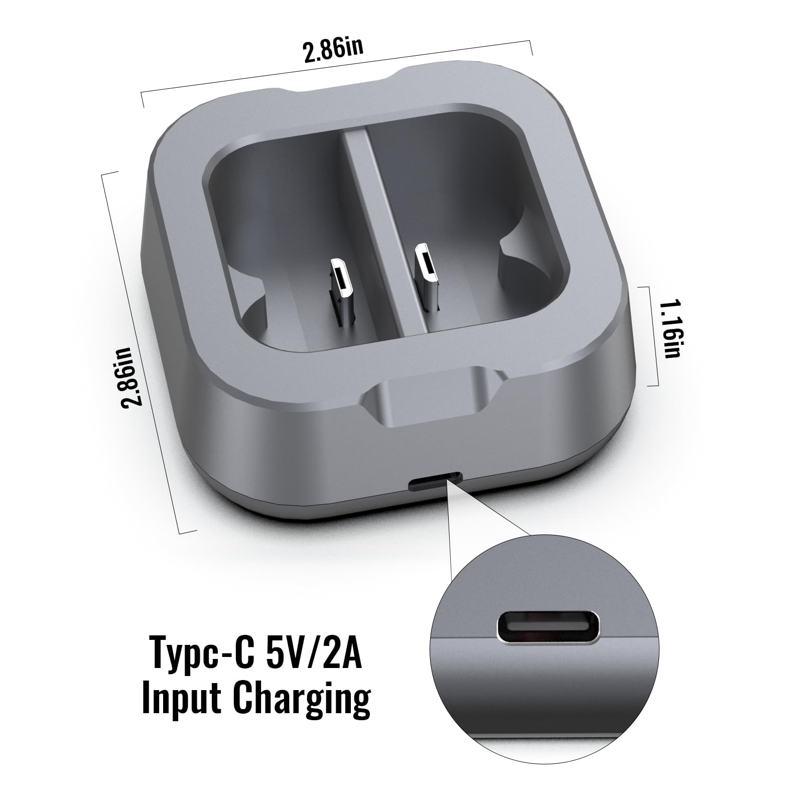 Dual Port V4 Battery Charger Station for Video Ring Doorbell Camera 1/2/3/3Plus/4, 2 Battery Charging Dock