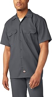 Men’s Short Sleeve Work Shirt – Durable Twill Button Down Shirts for Men, Lightweight Uniform for Daily Wear