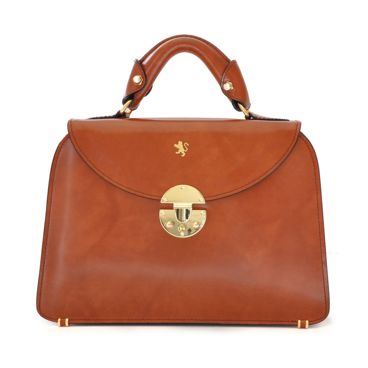 Pratesi Pelletterie, Borsa in pelle per donna Veneziano Small Radica Borsa a Mano in vera pelle - Radica Marrone