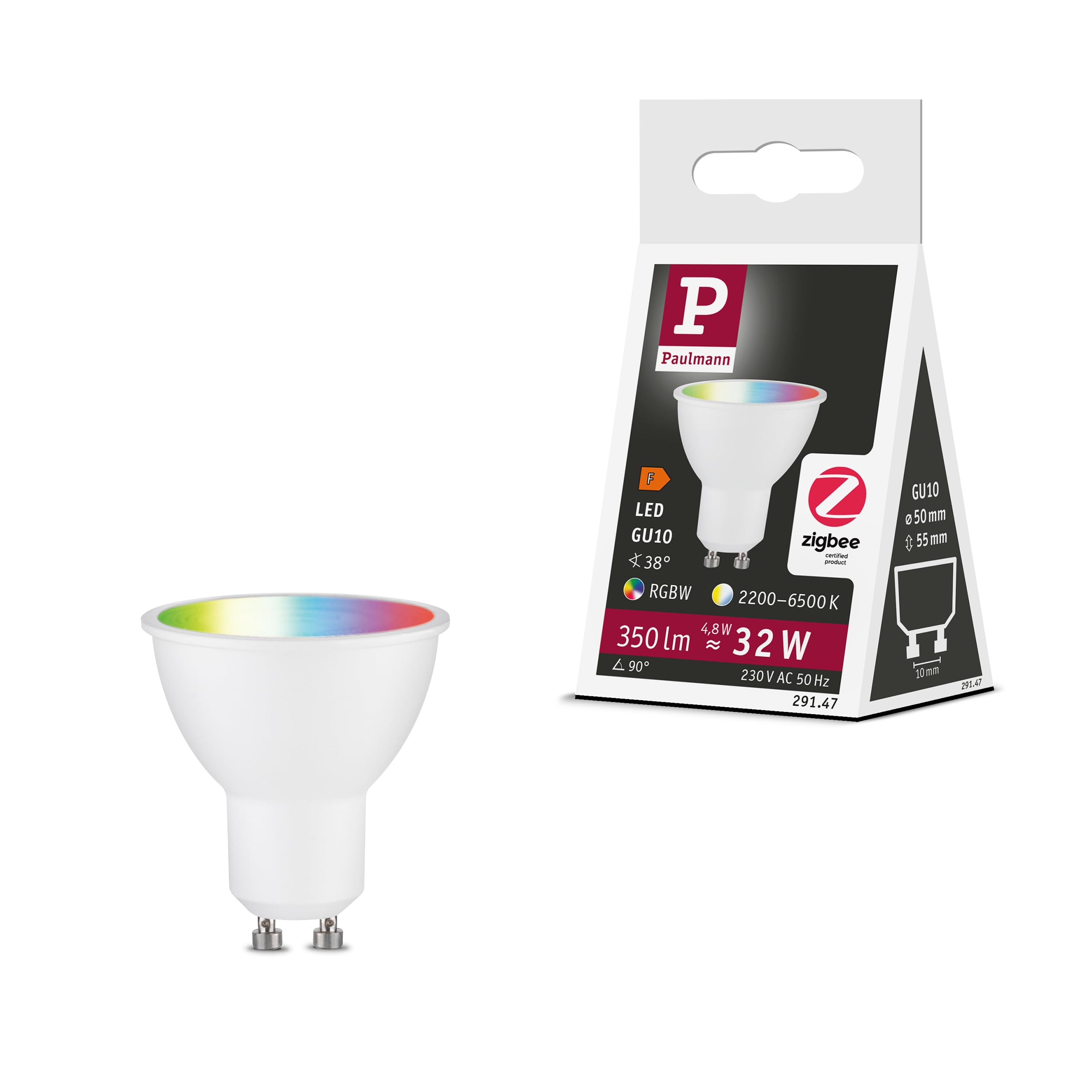 Paulmann Led Gu10 4.8W 350Lm Zigbee Rgbw White