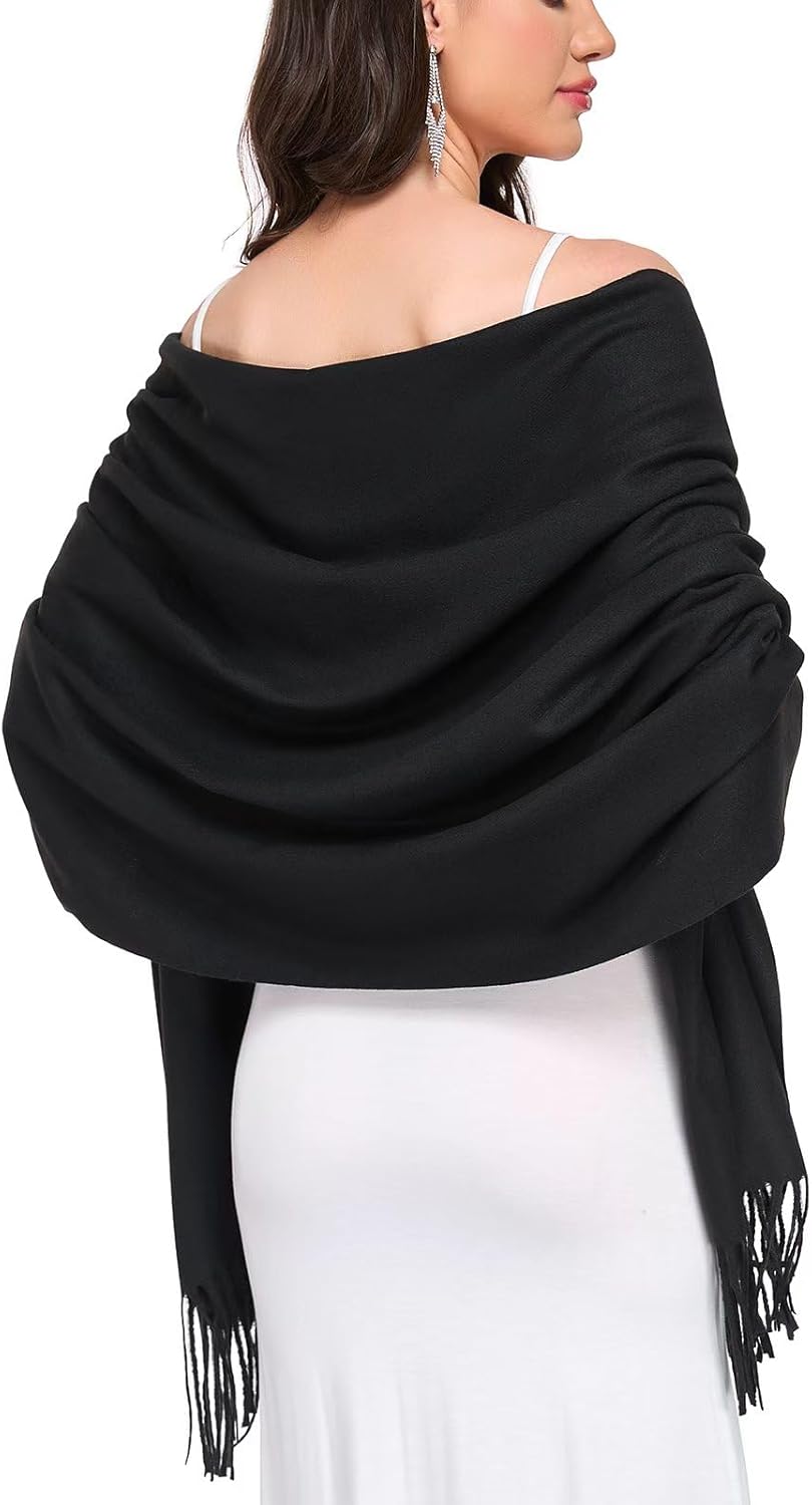 Pashmina Shawl and Wraps for Evening Dresses Resemble Cashmere Scarf for Women Wedding Winter Warm Shawls