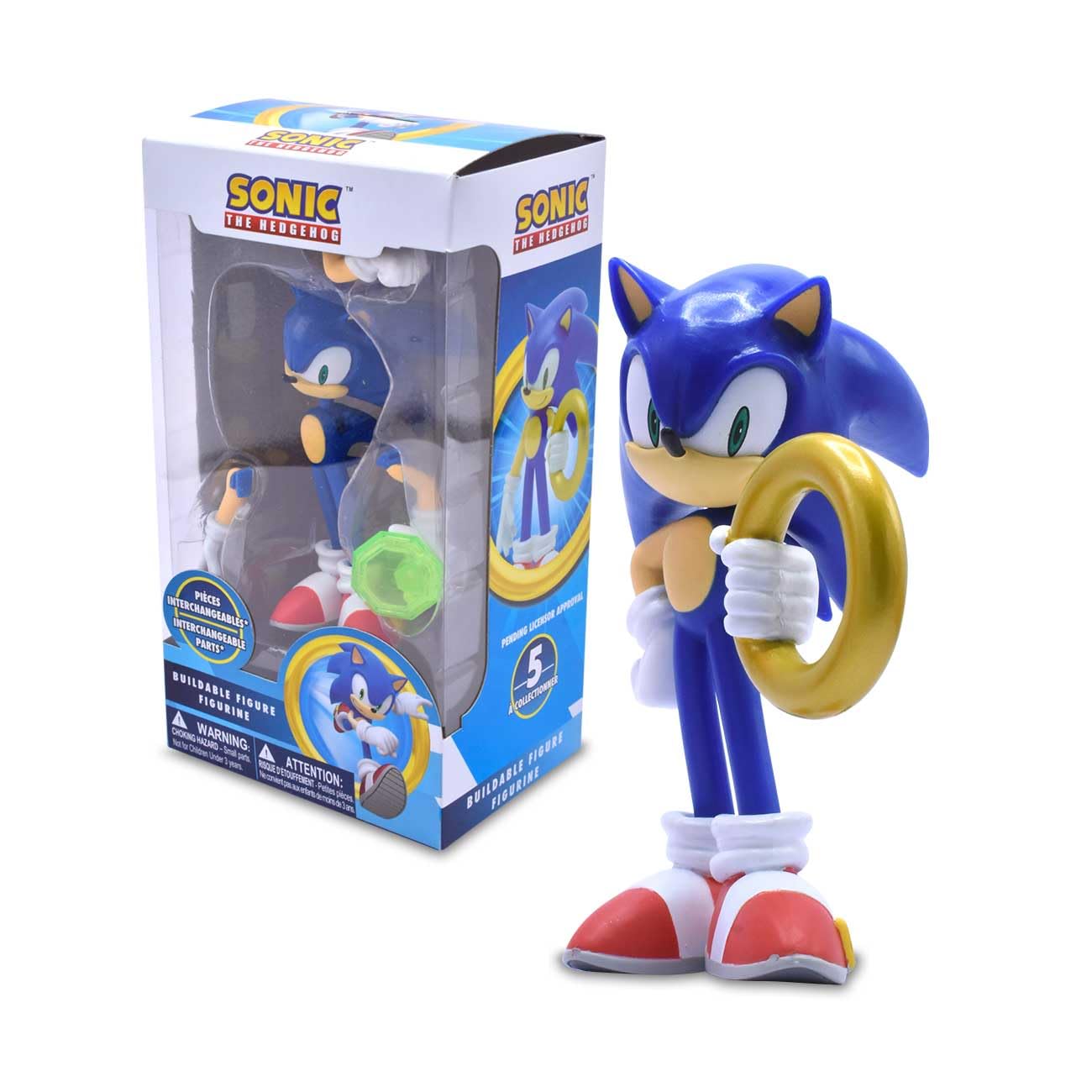 Just Toys LLC — Buildable Sonic The Hedgehog [Sonic] Figure │ 4″ Collectible Toy, Interchangeable Arms & Accessories, Ages 6+ (Knuckles, Sonic, Knuckles, Amy Rose, and Shadow)