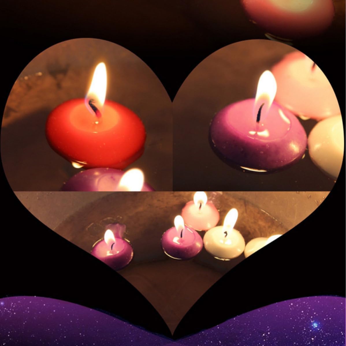 Small Purple 10pcs Unscented Floating Candles