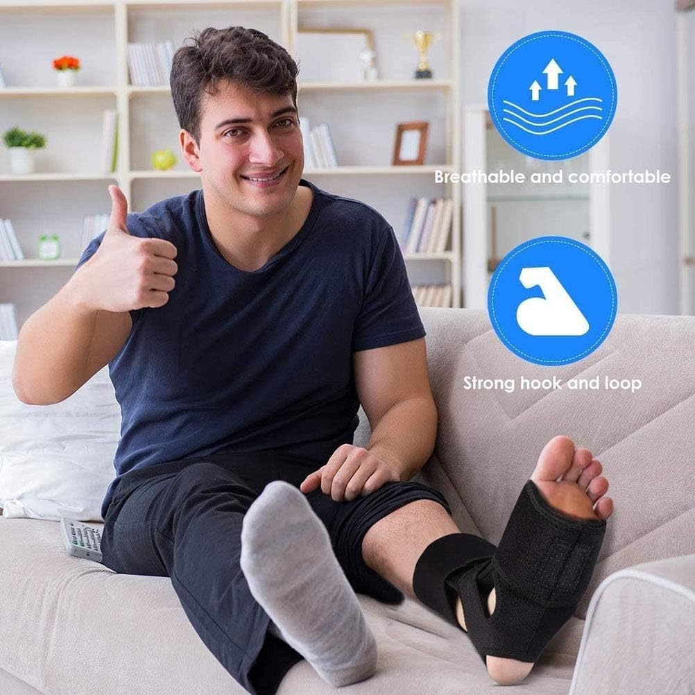 Férula Nocturna para Fascitis Plantar, férula de pie caído AFO, Soporte ortopédico Ajustable para Tobillo y pie, Soporte estabilizador para el Tratamiento de la Fascitis Plantar y tendinitis aquílea