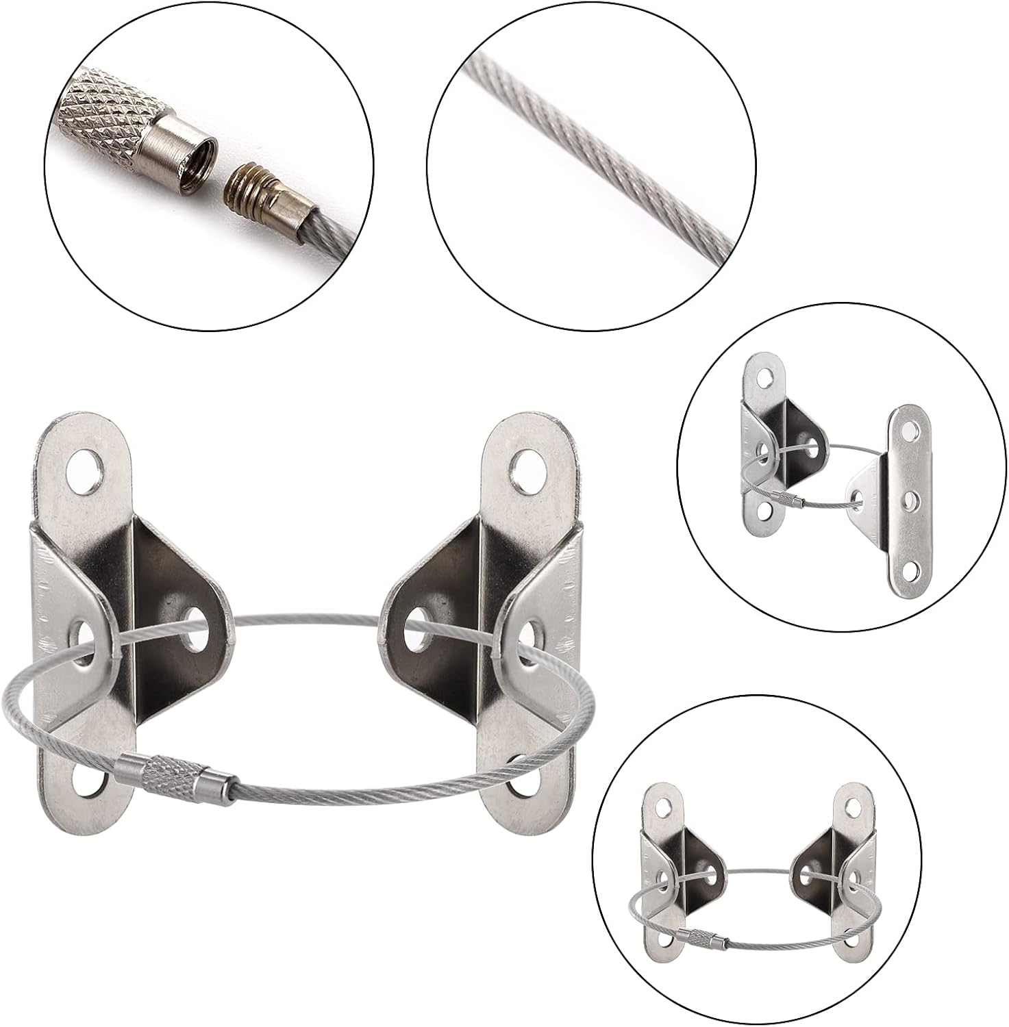 ZEAYEA 20 Pack Anti Tip Furniture Anchors, Metal Furniture Wall Anchors