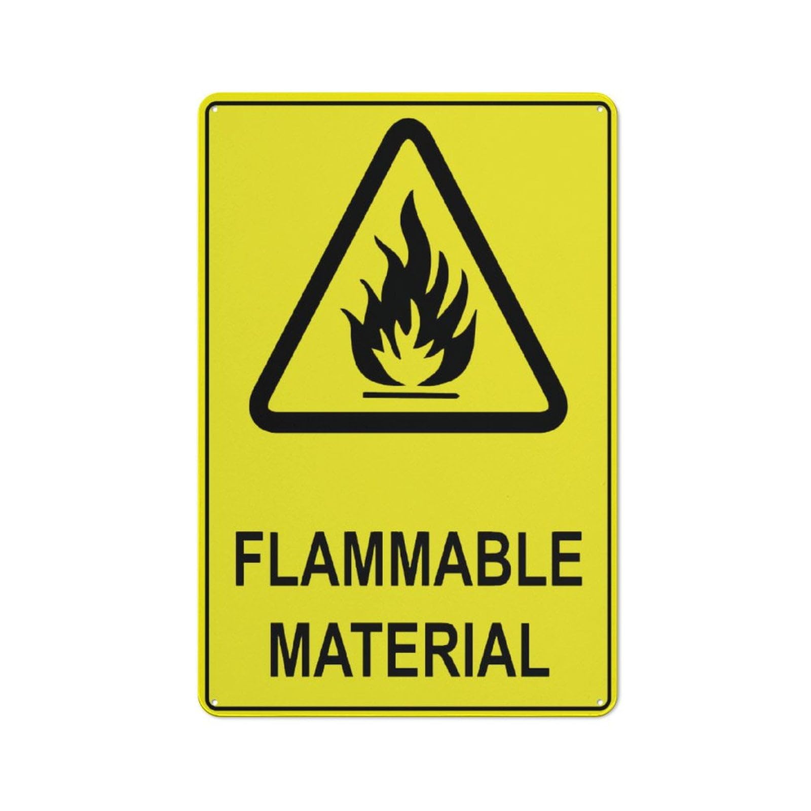 peiyeety Caution Flammable Material Sign 8X12 Inch Rust Free Aluminum Easy to Read & Sturdy KeepOutdoor Metal Signs for Home Farm Yard