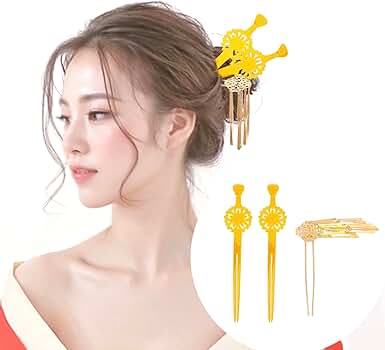 【超レア】昭和レトロ　花嫁　花魁　べっ甲花飾りのかんざしセット　美容院　時代劇 超レア】昭和レトロ 花嫁 花魁 べっ甲花飾りのかんざしセット