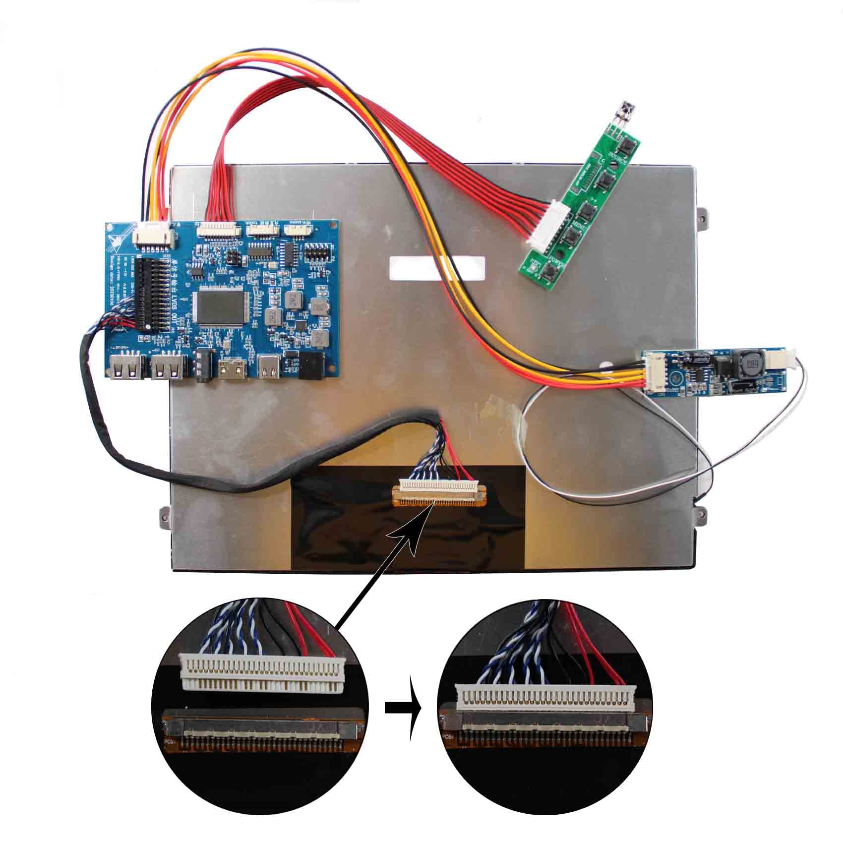 FanyiTek 10.4 inch 1024x768 500nit IPS Weld LCD Screen VS104T-003A and USB Type C LVDs Controller Board