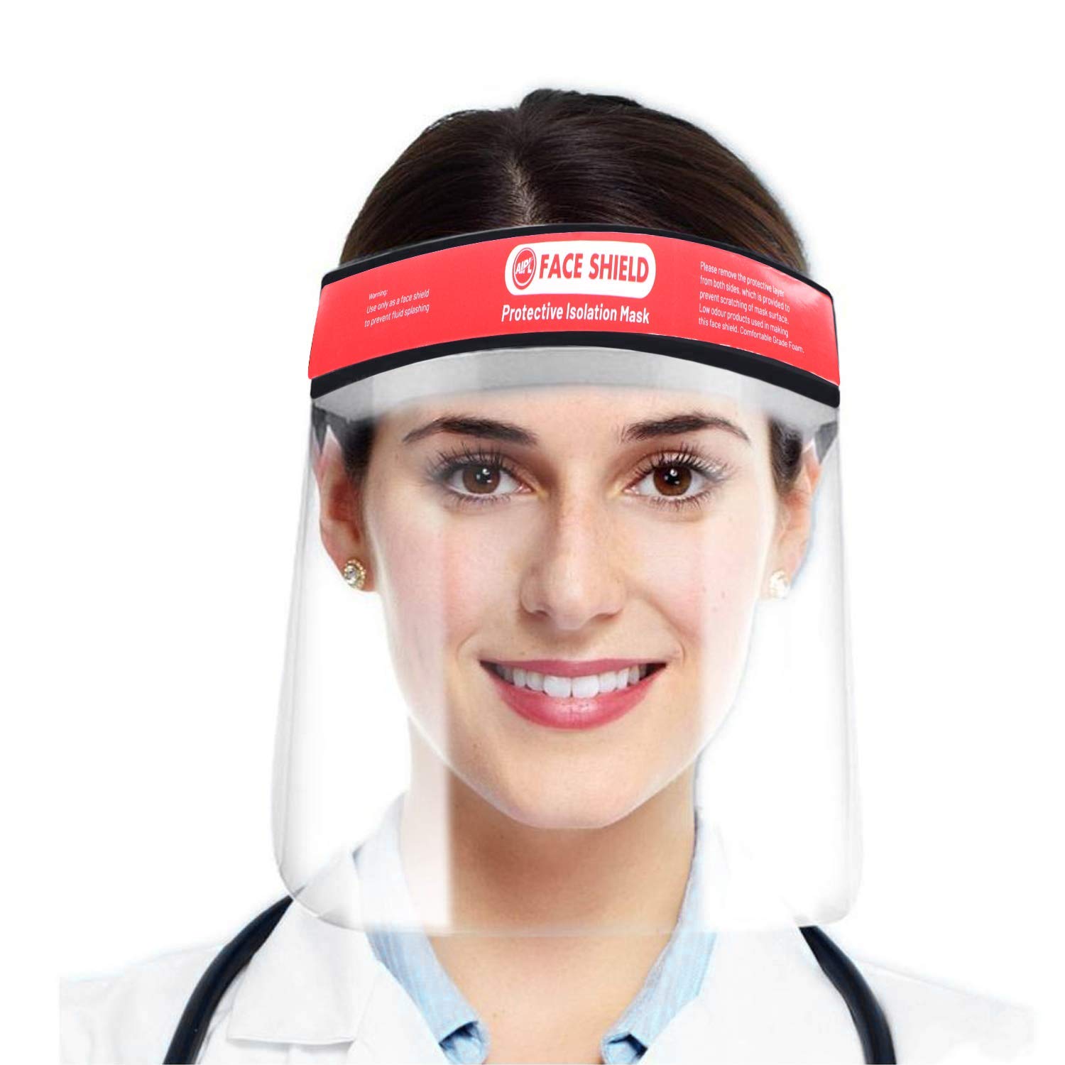 ABRO ABFSN4 Disposable Face Shield with Adjustable Elastic Strap Anti