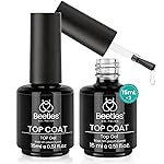 Beetles Gel Polish 2Pcs 15ml No Wipe Top Coat Gel Nail Polish High Gloss Shiny Long-Lasting Clear Gel Top Coat, Soak Off Nail Lamp, Christmas Nails Home DIY Manicure and Nail Salon Gifts for Girls