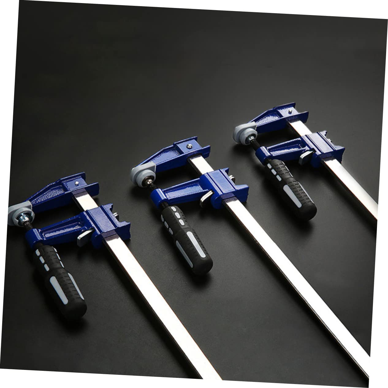 Abrazadera F para Carpintería de Acero y Plástico Azul | Diseño Ergonómico y Tacto Cómodo, Sujeción Estable, Amplia Gama de Aplicaciones para Carpinteros