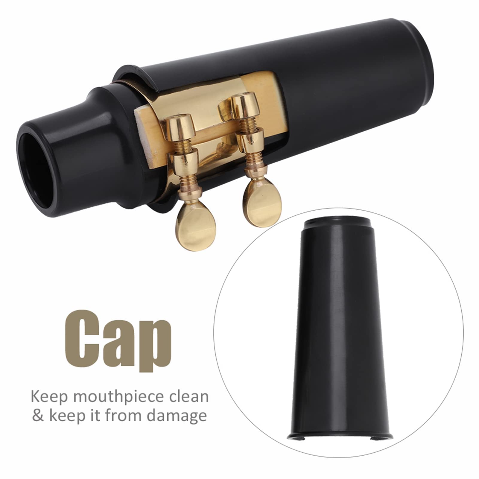 Kit Accessori Sassofono Kit Bocchino Sax Tenore ABS - Con Cappuccio, Fibbia Metallo, Ance E Paradenti Ance Clarinetto Sib 2 - 8