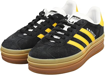 Amazon.com | adidas Women's Gazelle Bold Shoes Sneaker, Core Black/Bold Gold/Cloud  White, Size 10 | Fashion Sneakers