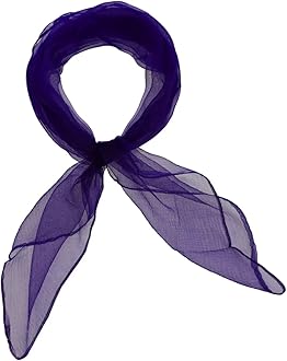 Basic SensePlain Square Chiffon Neck Scarf For Lady Retro 50s Light Weight