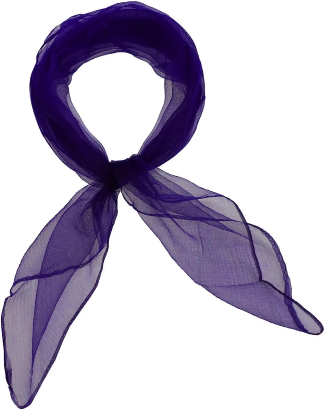 Basic SensePlain Square Chiffon Neck Scarf For Lady Retro 50s Light Weight