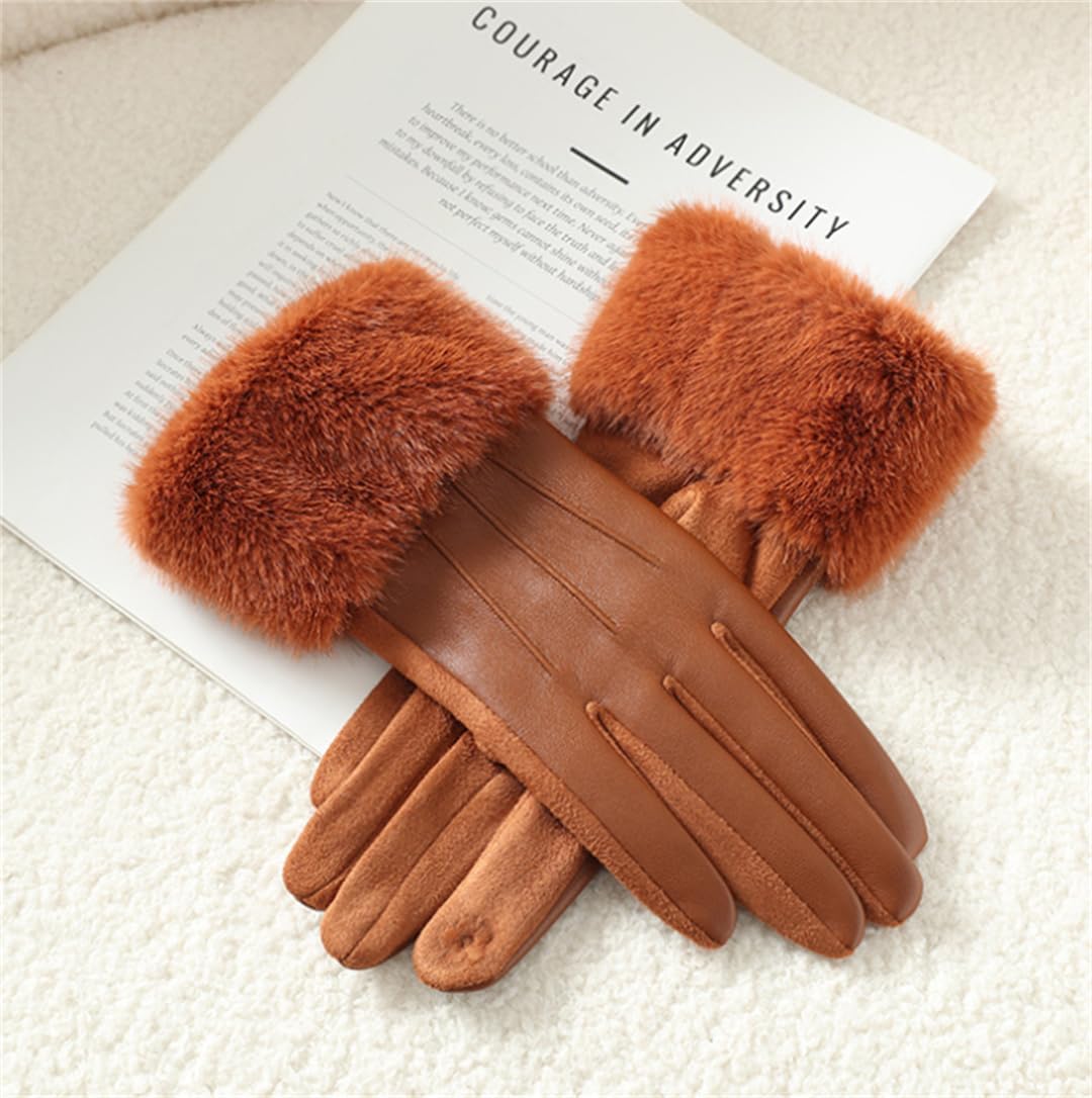 SWZEC Faux Fur Gloves