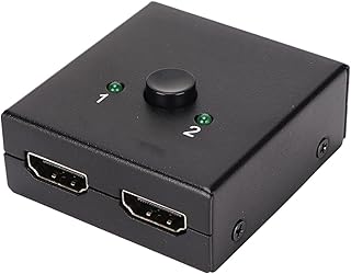 Sxhlseller Multimedia Interface Switcher, HD Multimedia Interface Selector Switcher Plug and Play, 4K 60Hz 1 in 2 Out, 2 in 1 Out 2 Port Display Splitter for PS4, PC