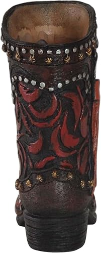 Miniatura 4 de Eagrafts Bota de vaquero occidental decorativa rústica, jarrón para decoración de oficina (rojo y negro)
