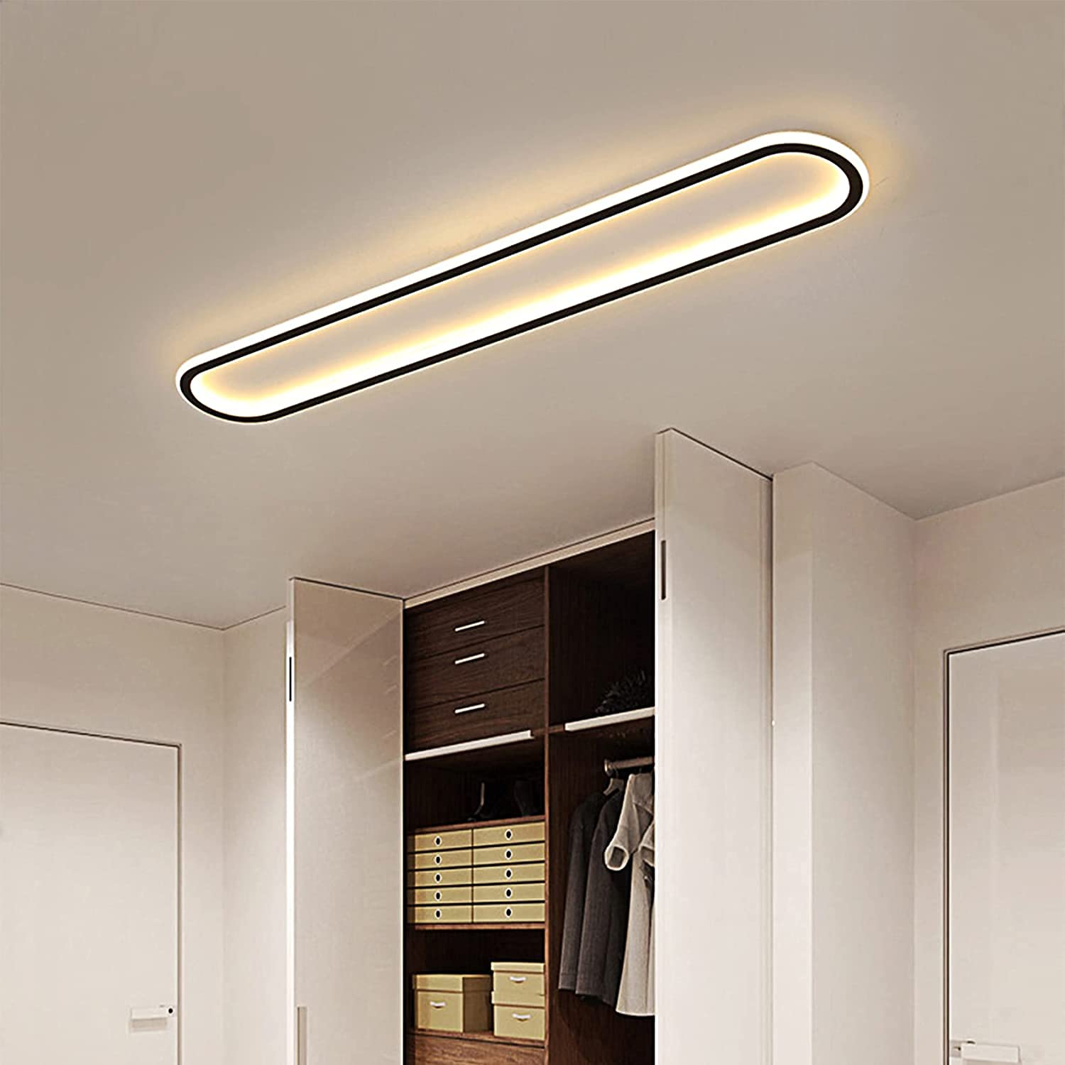Żyrandol Wejście Lampa Sufitowa Szafa Żyrandol Żyrandol Taśmy LED Ultra Cienki Prosty Korytarz Balkon Biuro Lampa Sufitowa Lampa Korytarz Oświetlenie Przedpokój Światło Domowe Białe Lu