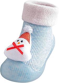 Sapatos de Natal desenho animado infantil infantil pré-andador bebê 3D meninas meias meninos sapatos infantis meninas (azul claro, 12-18 meses)