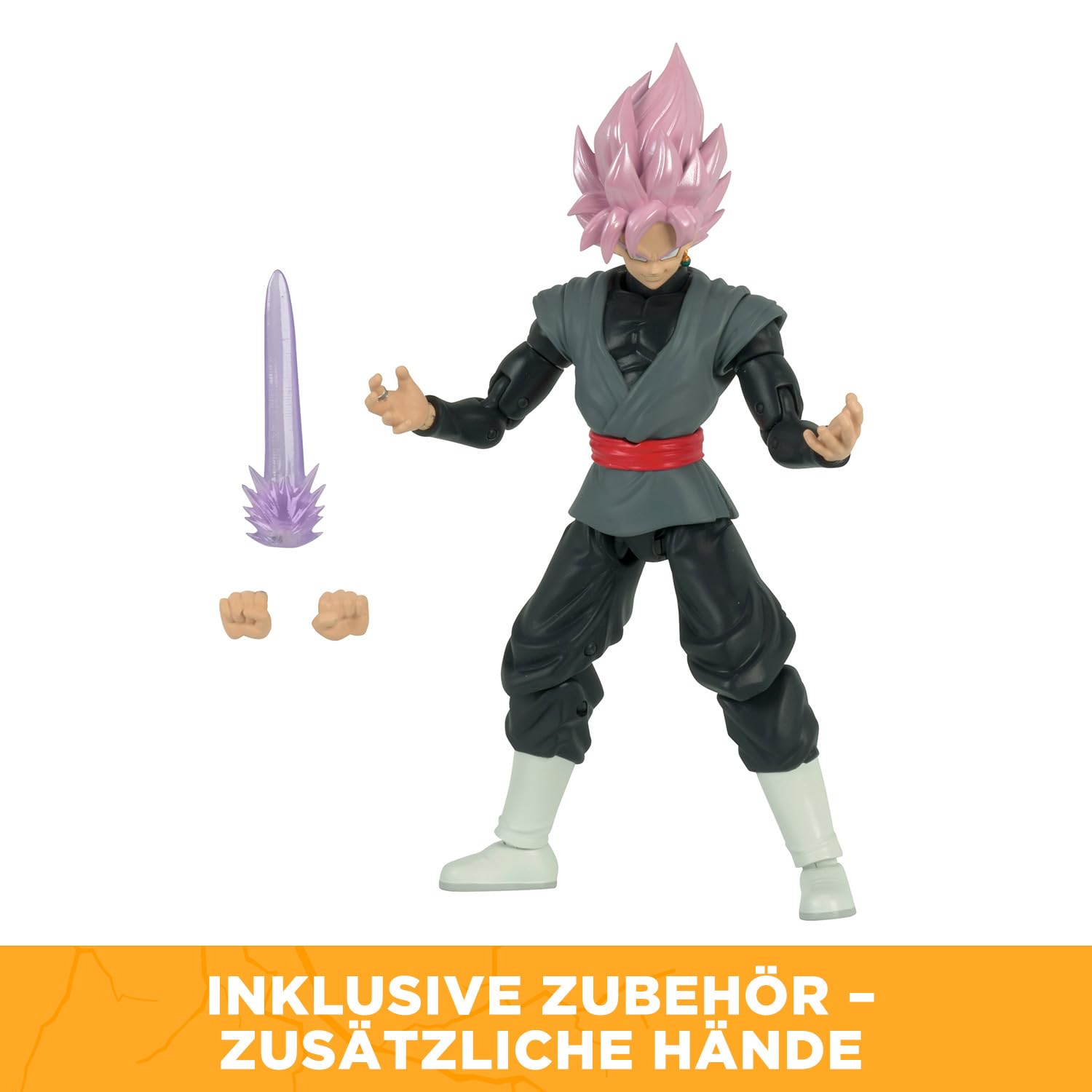 BANDAI - Dragon Ball Super - Figur Dragon Stars Super Saiyan Rosé Goku Black 17 cm - Bewegliche Actionfigur mit Zubehör - Offizielle Dragon Ball Lizenz - Spielzeug ab 4 Jahren - 35866