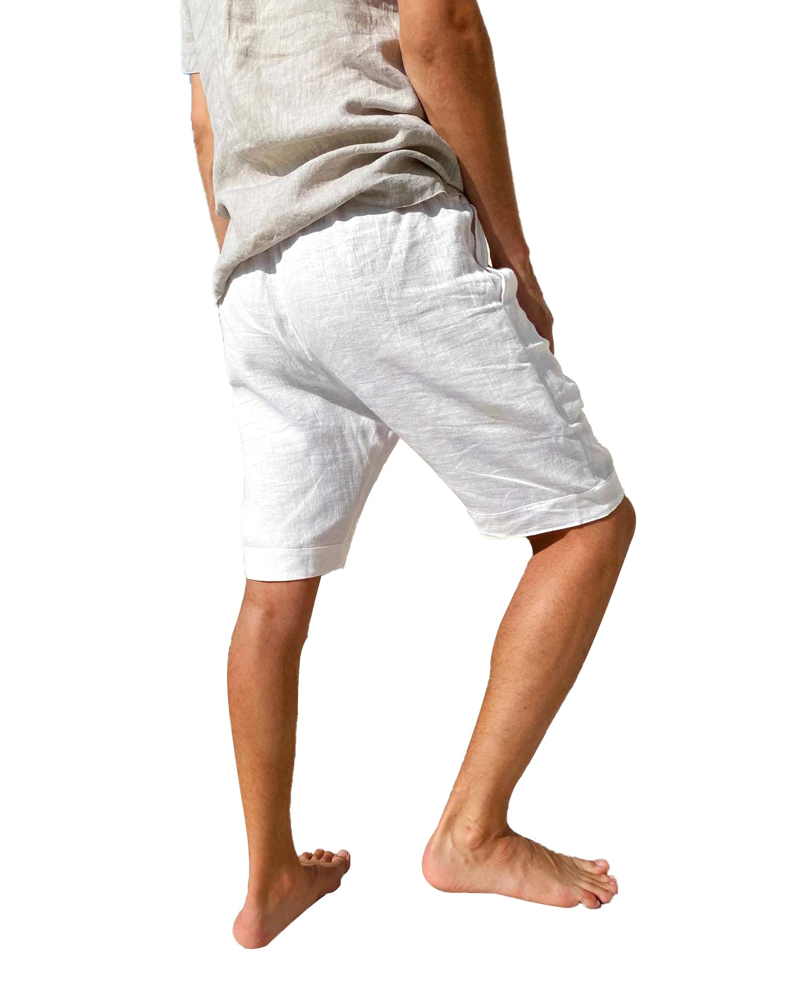 LVCBL Short d'été léger et aéré pour Homme - Coupe Ample - Coupe Ample - Pantalon Court de Loisirs