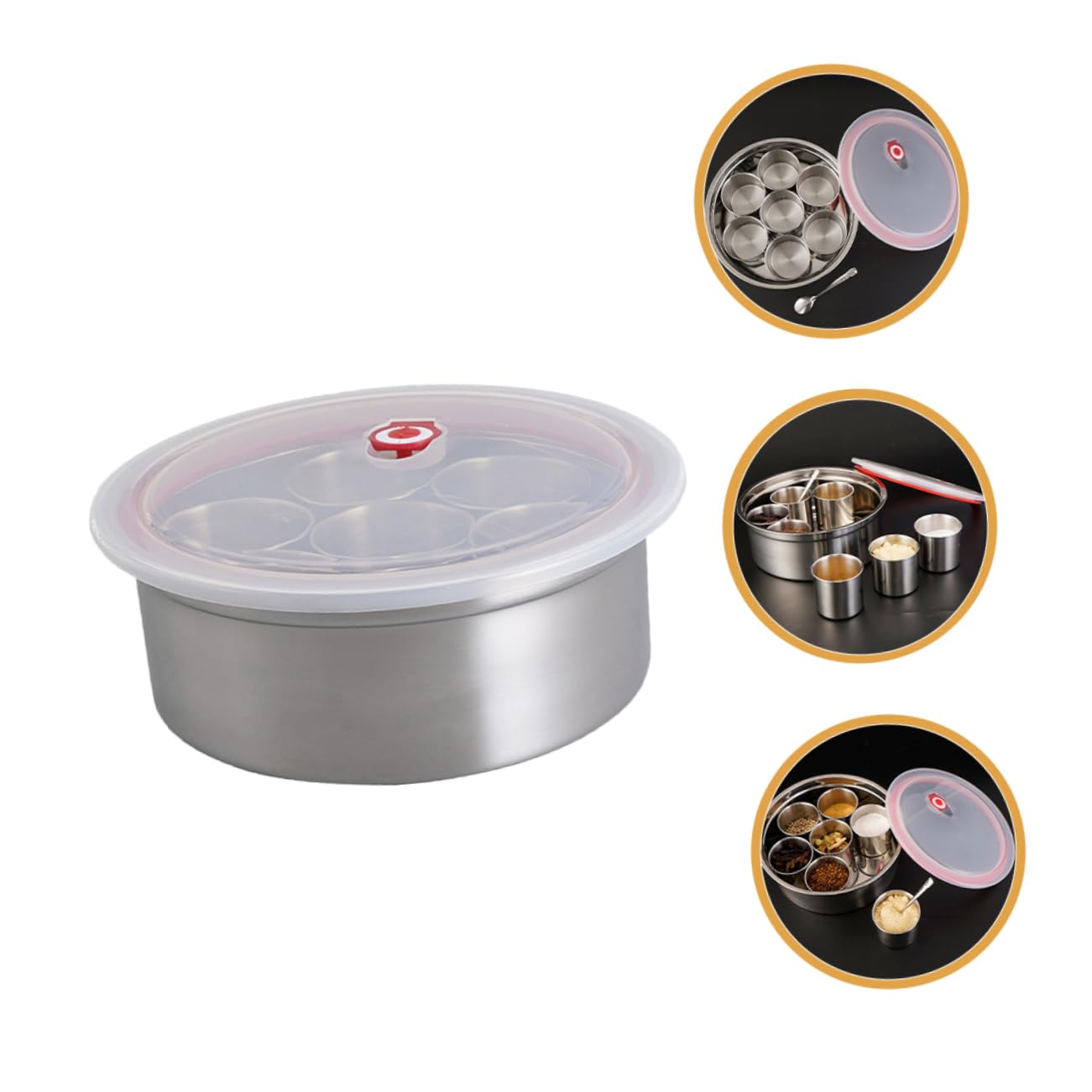 Récipient à Épices Acier Inoxydable Boîte à Épices Pour Cuisine Pots à Condiments Avec Capacité