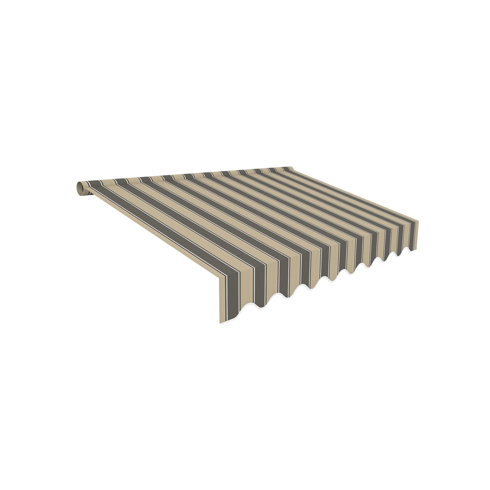 VANA Markisenstoff mit Volant für 4 x 3 m Markisen-Ersatzstoff Markisentuch Bespannung Markisenbespannung Sonnenschutz fertig genäht Maß Tuch 3,83 x 3 m Volant 3,83 x 0,21 m Design SPD060