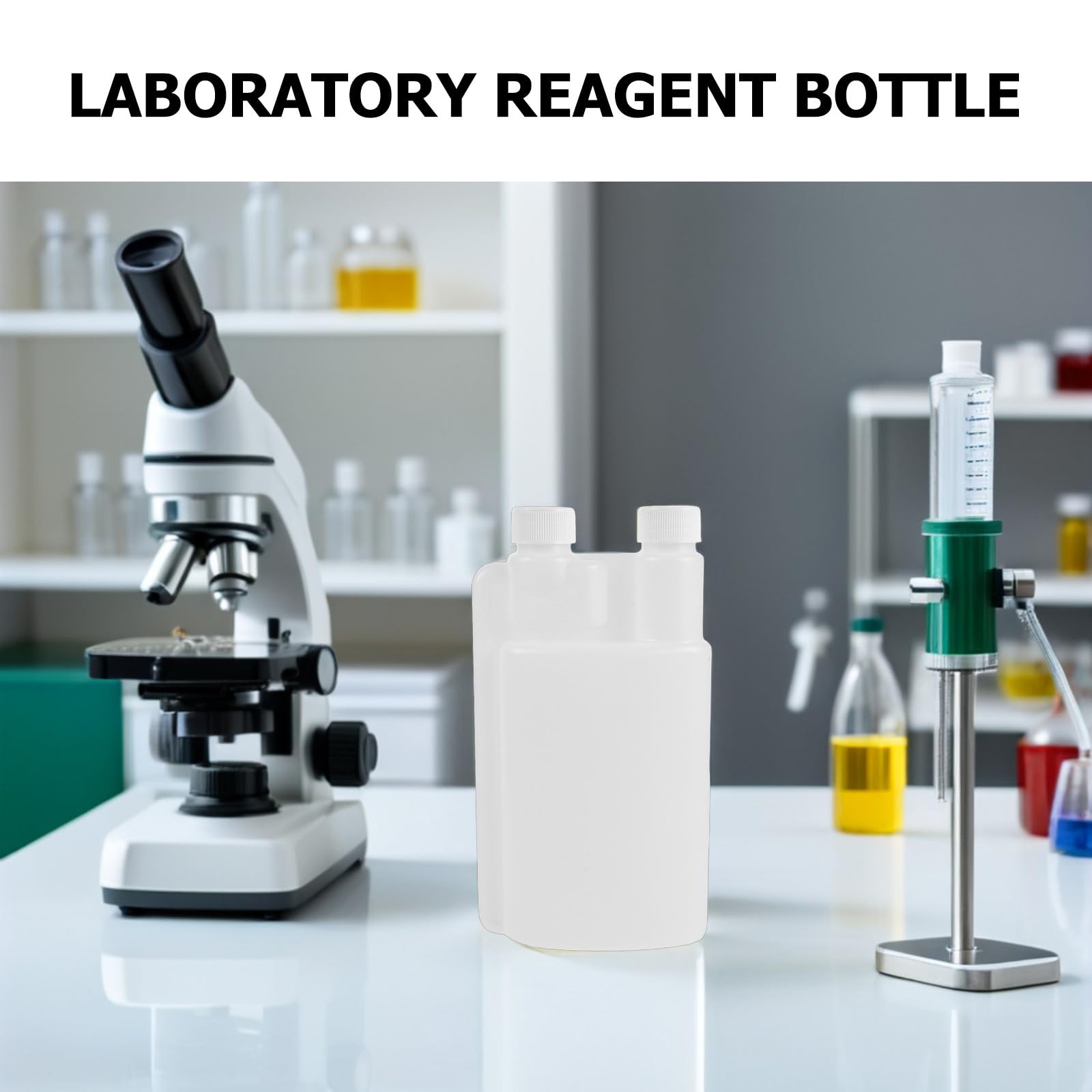 Lot de 10 flacons de laboratoire 500 ml/17 oz, récipients en plastique à double compartiment pour réactifs, flacons souples gradués pour le stockage d'échantillons chimiques