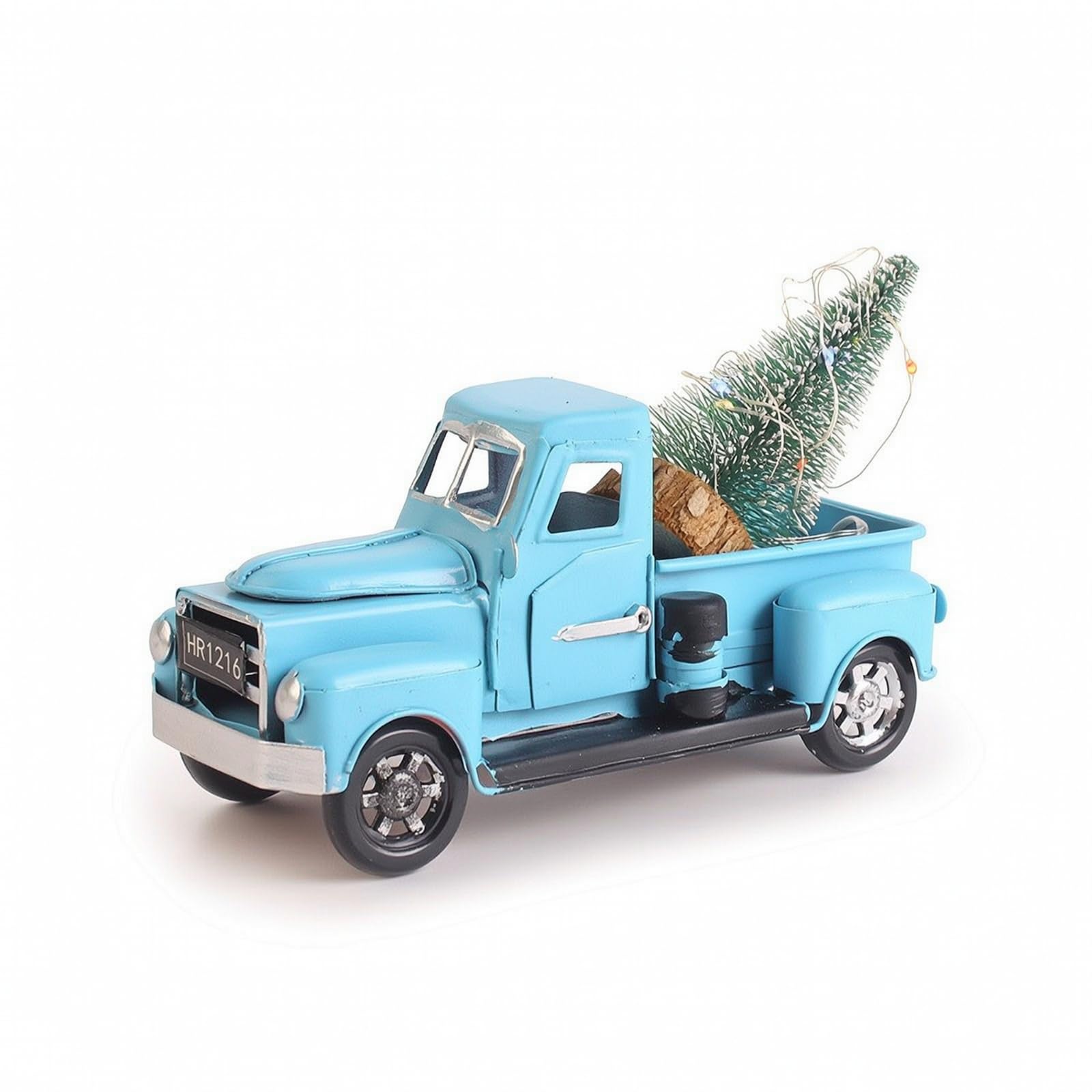 Camioneta de metal artesanal azul, miniatura coleccionable de alta calidad