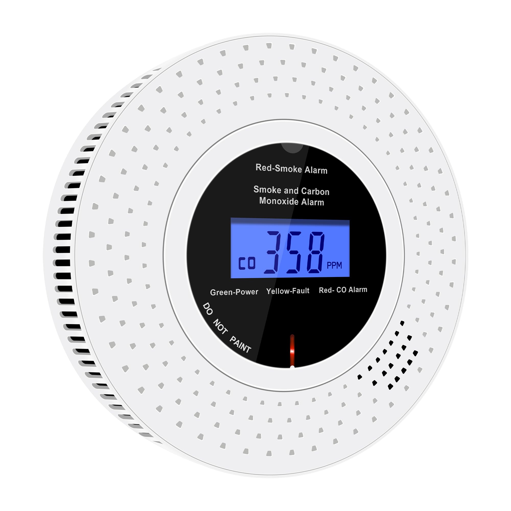 Scondaor Interlinked Smoke and Carbon Monoxide Detector Combo with LCD Display, Pre-Linked Smoke Alarms for Home Replaceable AA Battery Included, Smoke CO Alarm with Test/Silence Button (1 Pack)