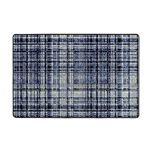 Grand tapis de sol antidérapant motifs géométriques gris lavable