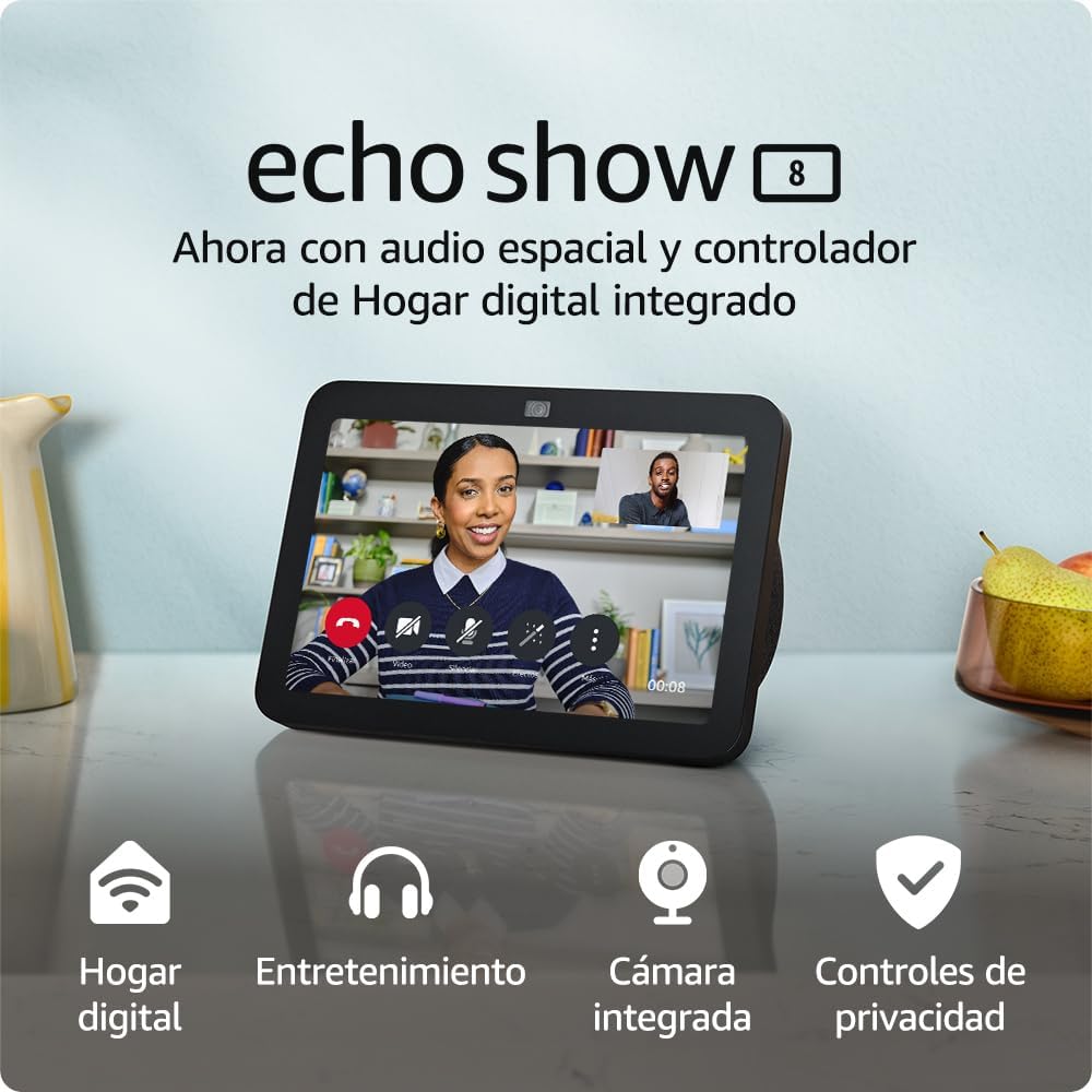 Pantalla táctil inteligente Echo Show 8 (3ª generación) con audio espacial y Alexa por 103€ ¡¡39% de descuento!!