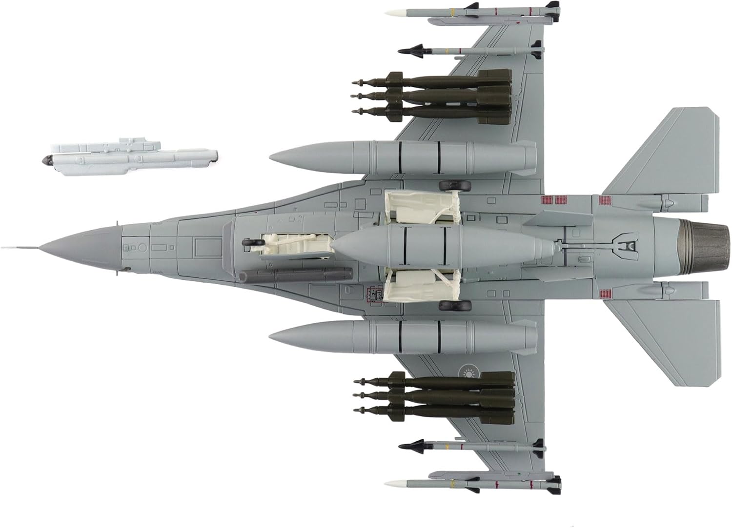 Hobby Master | 1:72 Scale Diecast Military Aircraft Replica | F-16V Fighting Falcon 6637, 22 TFG, ROCAF (w/6 x GBU-12) | Model HA38057