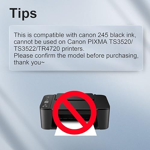 Miniatura 6 de H&BO TOPMAE Cartucho de tinta remanufacturado de repuesto para Canon PG-245 PG-243 243XL 245XL negro para impresora Canon PIXMA MG2522 TS3320 TR4527