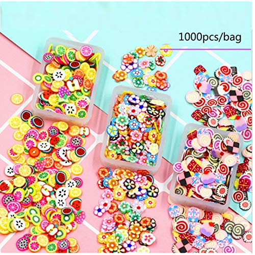 Yueser 8000 Stück 3D Nagel Obst Scheiben Gemischt Bunt Nagel Kunst Strass für Nail Art DIY Maniküre Dekoration… – Bild 4