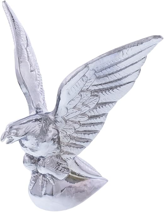 United Pacific 72007 Chrome American Eagle Hood Ornament, Metal Construction, Universal Two Stud Installation, Detailed Design - ONE Unit