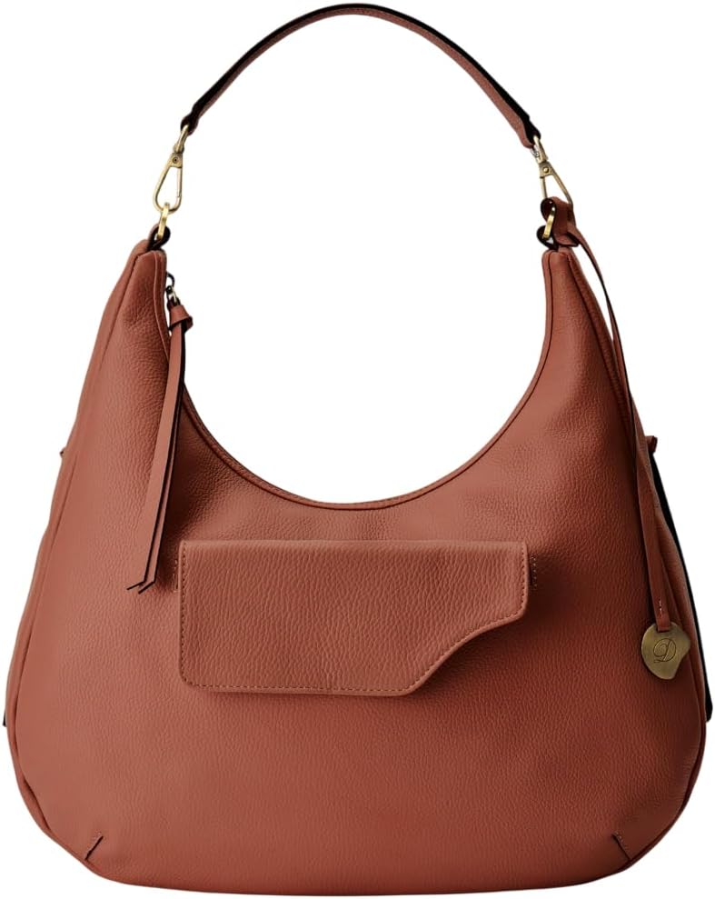 Large Hobo Bag – The Wendy - Italian Pebbled Leather Bag for Women - Convertible & Removable Straps- Sleek Crossbody