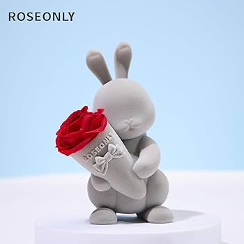 [ROSEONLY] プリザーブドフラワー　ラビット＆ローズ　ウサギ＆バラ ROSEONLY] プリザーブドフラワー ラビット＆ローズ ウサギ＆バラ