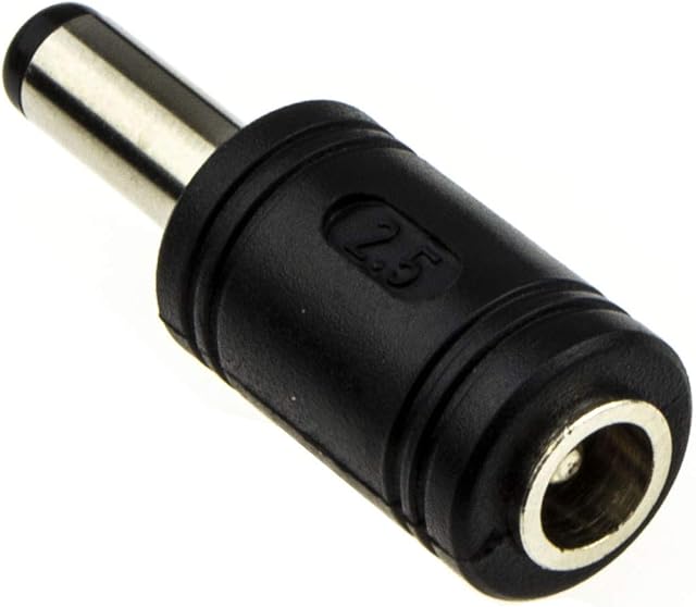 kenable CCTV 5.5mm x 2.5mm Female Socket to 2.1mm Male Plug DC Power Adapter Converter [2.5mm Socket to 2.1mm Plug]