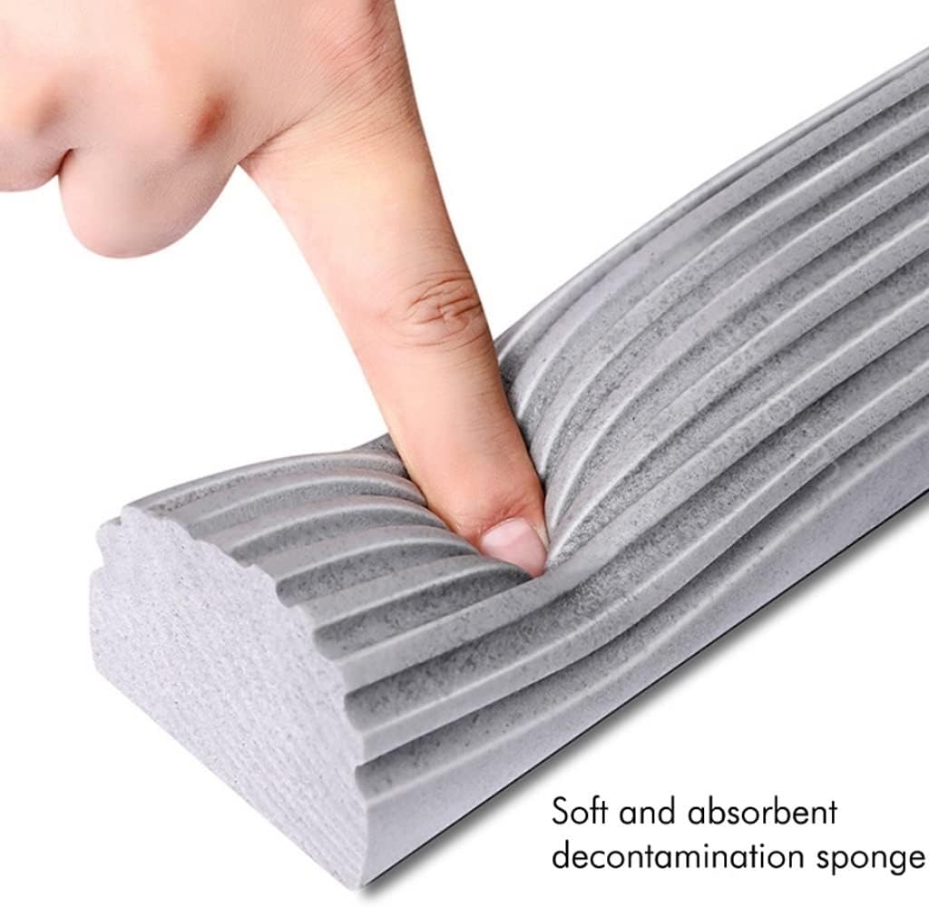 PVA Squeeze Sponge Roller Mop, Self Wringing Mop with 3 Super Absorbent Replacement Head for Hardwood Tile Marble Ceramic Floors