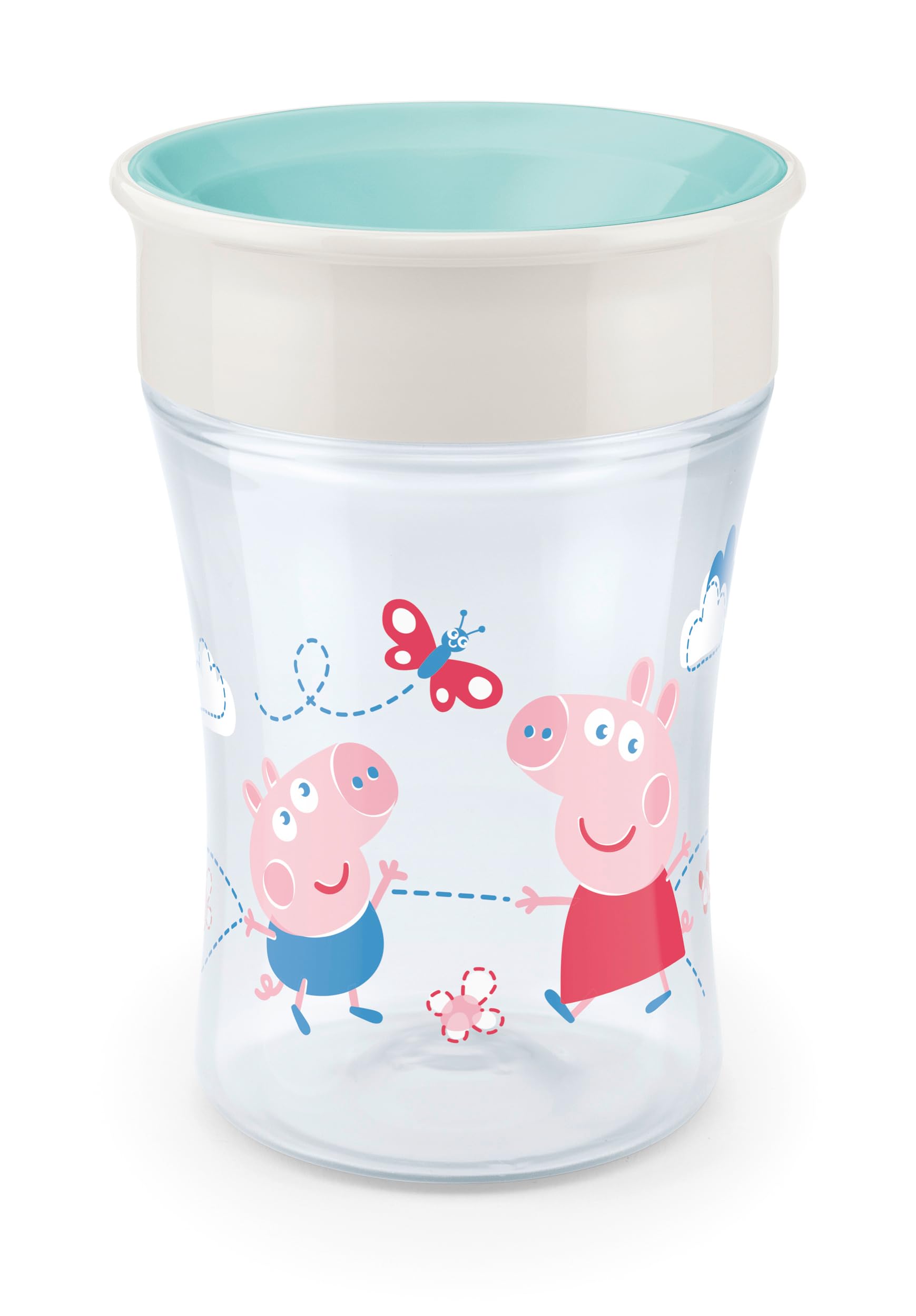NUK Magic Cup 230ml, 360°-Trinkrand, abdichtende Silikonscheibe, ab 8 Monaten, BPA frei, türkis
