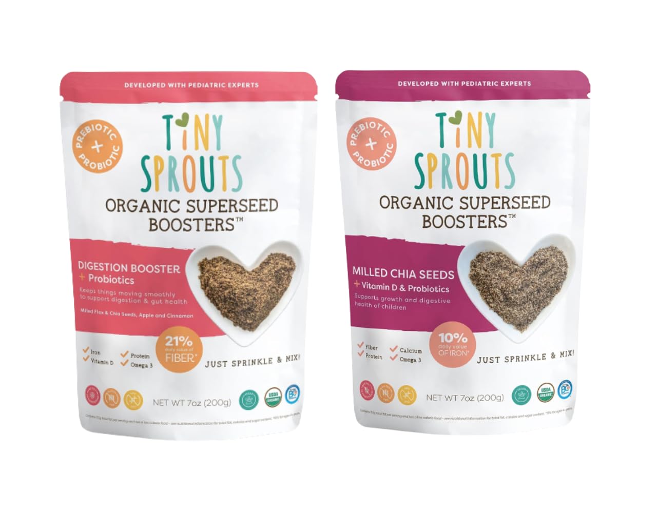 Tiny Sprouts Organic Milled Chia & Flax Seed Digestion