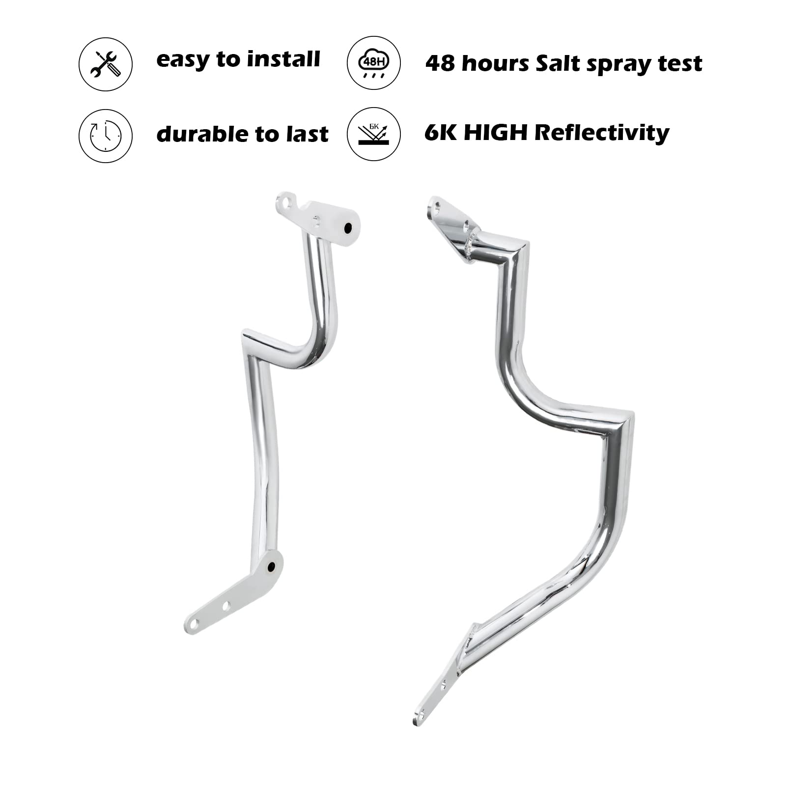 Kinglemc Paramotore Highway Crash Bar per Yamaha Vstar1100 Classic Custom Silverado (Argento)