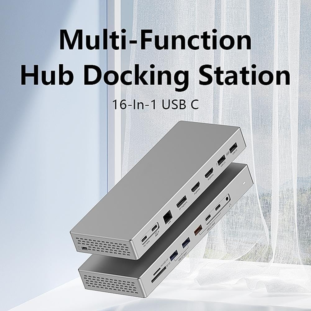 Base Docking 4K 60Hz 4 Pantallas Aleación Aluminio
