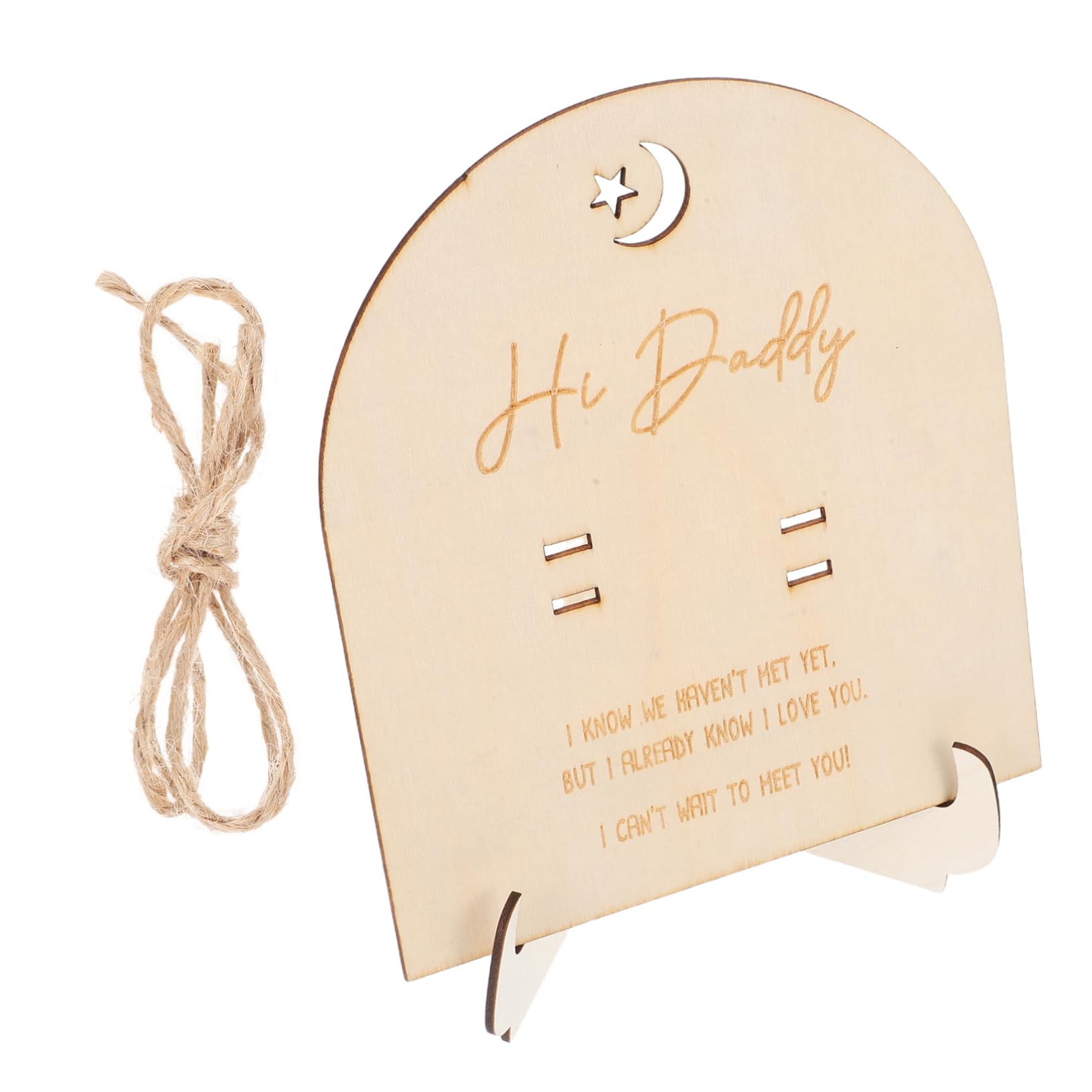 PRETYZOOM of Wood Baby Announcement Keepsake Plaque with Stand 10.3x13cm Decorative Pregnancy Test Plaque for Expecting Mom Present