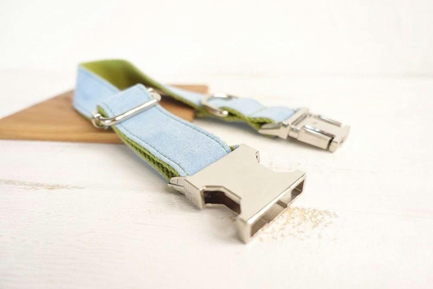 Collier Collier Poly Satin et Nylon Bleu et Vert 5 Tailles-Ensemble Collier et Laisse pour Chien-XL