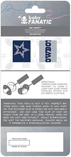 Miniatura 3 de BabyFanatic - Paquete de 2 clips unisex con licencia oficial, NFL Dallas Cowboys - Ropa para bebés con licencia oficial
