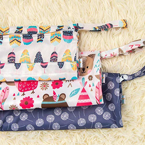 image for babygoal Wet Dry Bags for Baby Cloth Diapers, Washable Travel Bags, Be